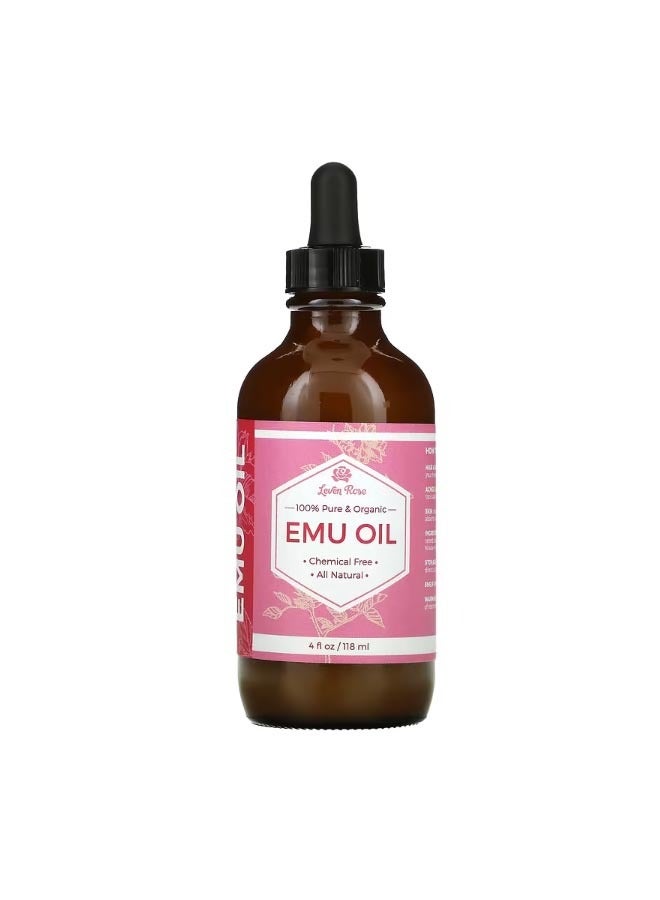 100 Pure and Organic Emu Oil 4 fl oz 118 ml