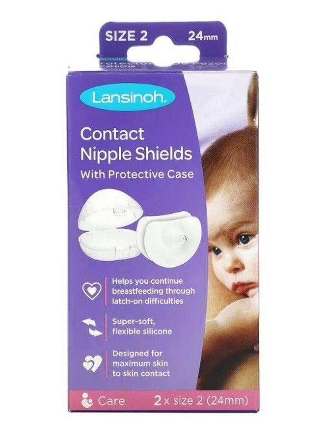 Contact Nipple Shields with Protective Case Size 2 24 mm 2 Pack