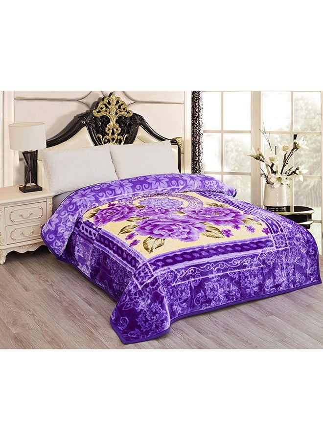 2Ply Blanket Cloudy Embrossed Super Soft Blanket 220*240CM 13LBS Purple