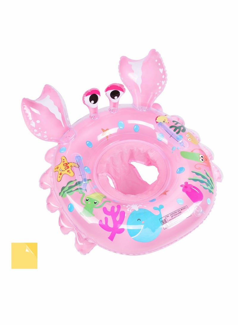 Baby Swimming Ring, Float with Seat Toddler & patch kit, Inflatable Baby Swim Ring Skin Care PVC for Kids Paddling Pool 6 Months to 3 Years