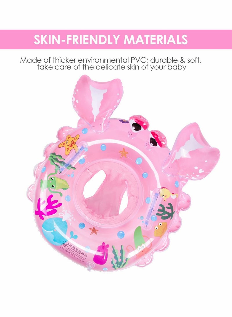 Baby Swimming Ring, Float with Seat Toddler & patch kit, Inflatable Baby Swim Ring Skin Care PVC for Kids Paddling Pool 6 Months to 3 Years