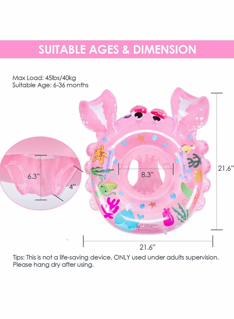 Baby Swimming Ring, Float with Seat Toddler & patch kit, Inflatable Baby Swim Ring Skin Care PVC for Kids Paddling Pool 6 Months to 3 Years
