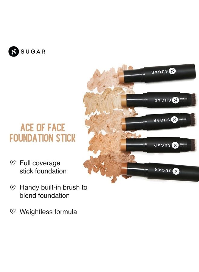 Sugar Cosmetics Ace Of Face Foundation Stick20 Galão (Light Medium, Golden Undertone)Full Coverage Waterproof Matte Finish