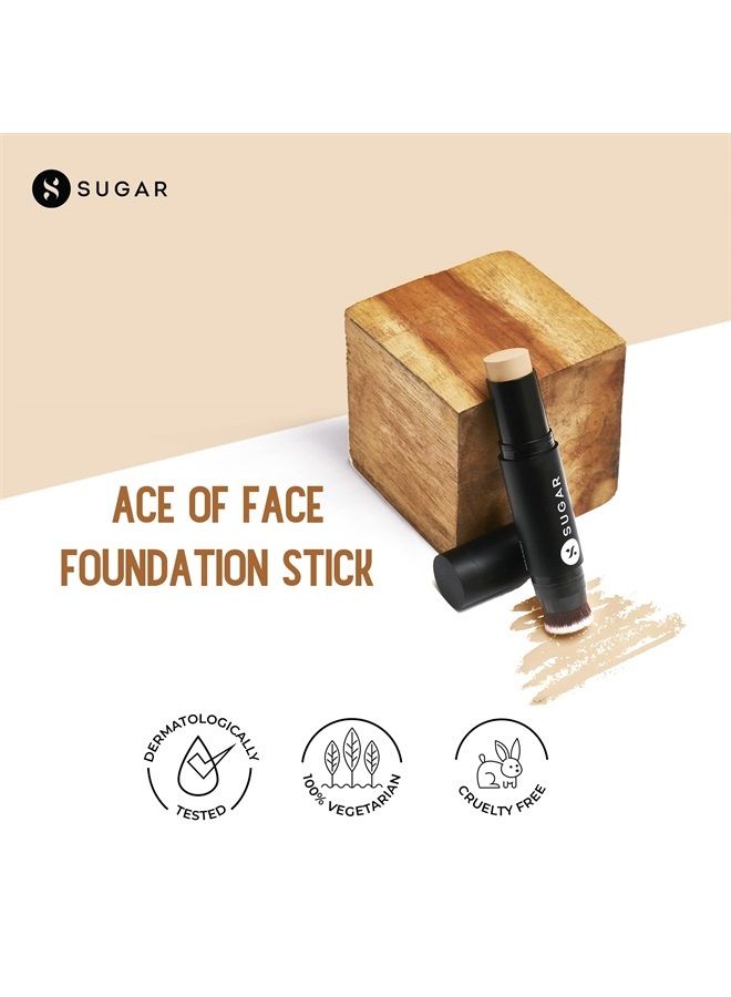 Sugar Cosmetics Ace Of Face Foundation Stick20 Galão (Light Medium, Golden Undertone)Full Coverage Waterproof Matte Finish