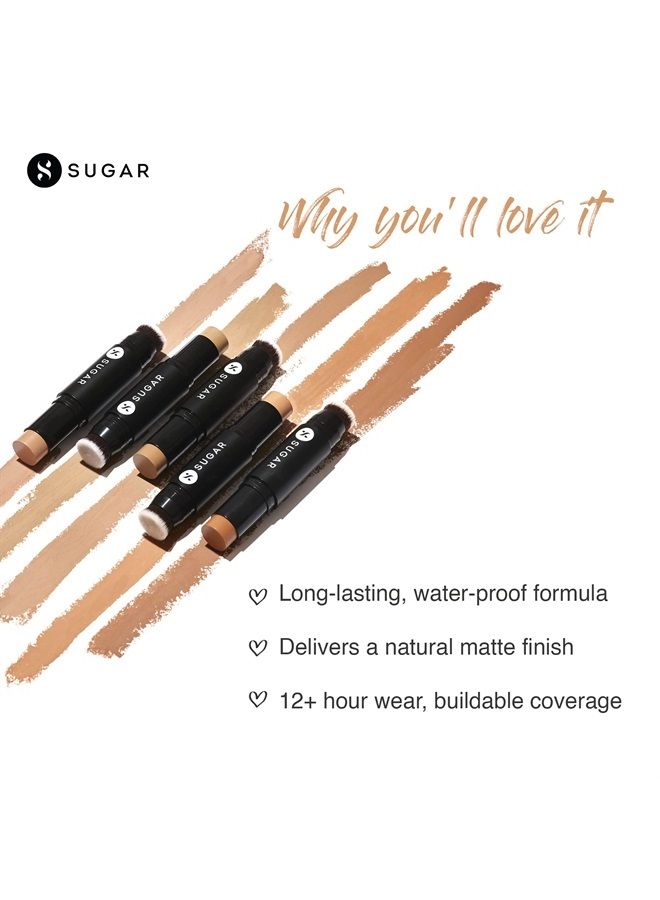 Sugar Cosmetics Ace Of Face Foundation Stick20 Galão (Light Medium, Golden Undertone)Full Coverage Waterproof Matte Finish