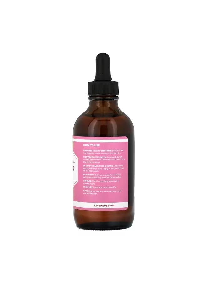 100 Pure and Organic Rosehip Oil 4 fl oz 118 ml