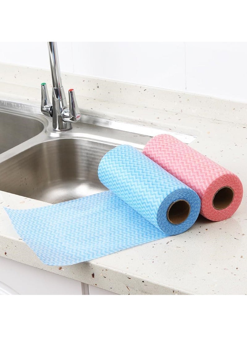 600Pcs/6 Roll Reusable Cleaning Wipe Household &Kitchen Towels Disposable Cleaning Cloth Multicolour