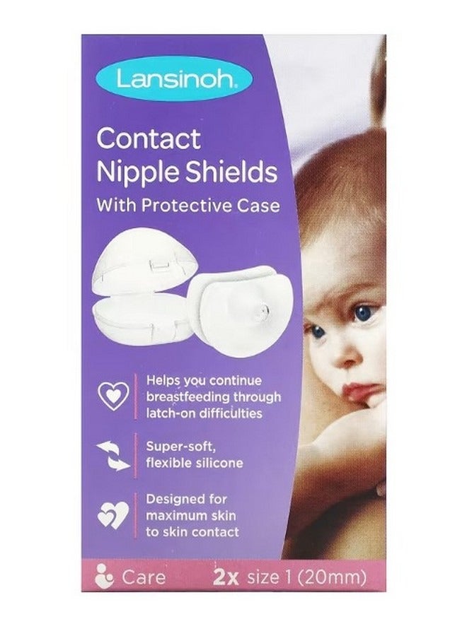 Contact Nipple Shields with Protective Case Size 2 20 mm 2 Pack