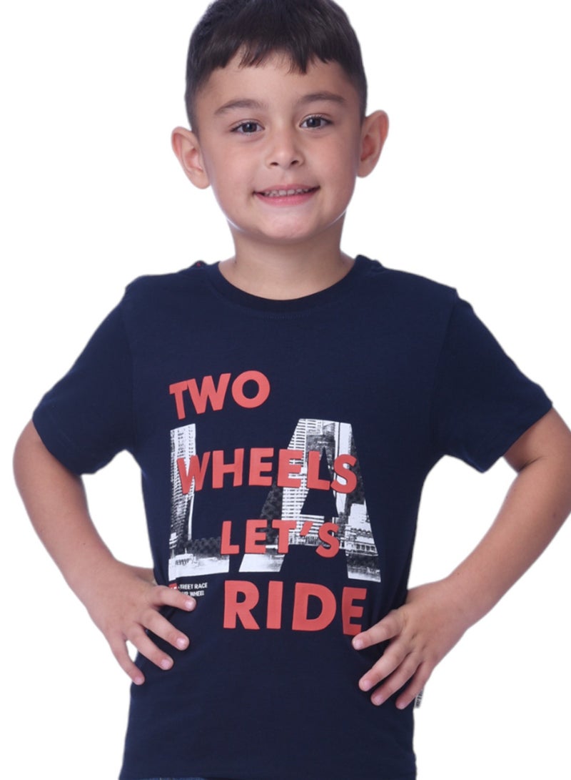 Junior Boys Pack of 3 - T-shirt-White/Navy/Red