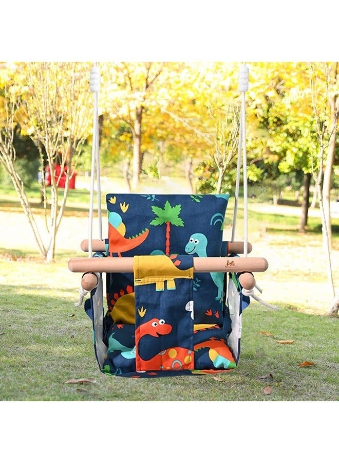 Baby Canvas Swing Seat with Soft Cotton Cushions for Outdoor and Indoor for Toddler Boys and Girls