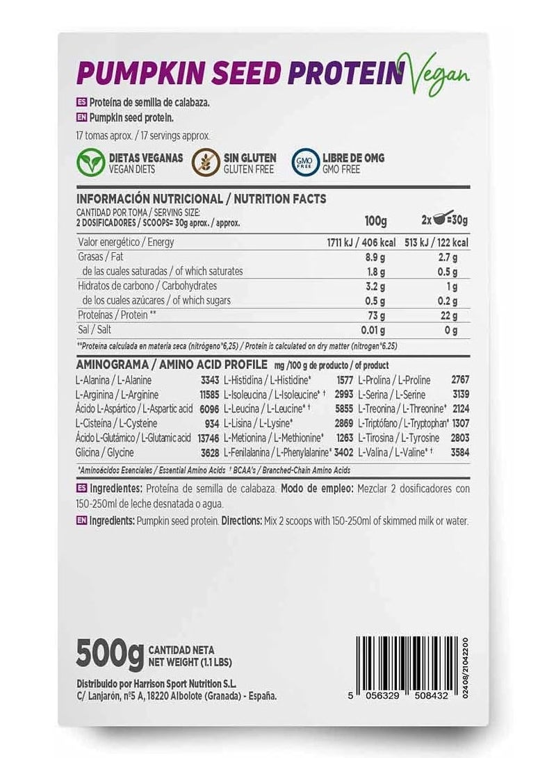 PUMPKIN SEED PROTEIN 500g NO FLAVOUR
