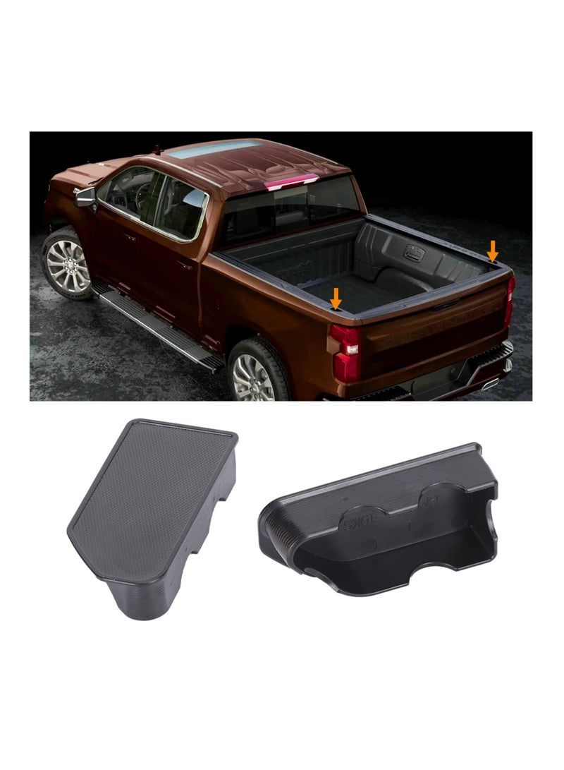 Bed Rail Stake Pocket Covers for GMC Sierra 1500/ for Chevy Silverado 1500 2019-2022 & for Silverado/ for Sierra 2500/3500 HD 2020 2021 2022 Rear Truck Tonneau Covers Stake Holes Cap Plugs (2 Packs)
