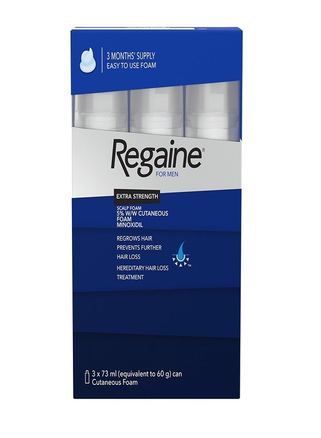 Regaine Extra Strength 5% Minoxidil Hair Foam 3 x 73 ml