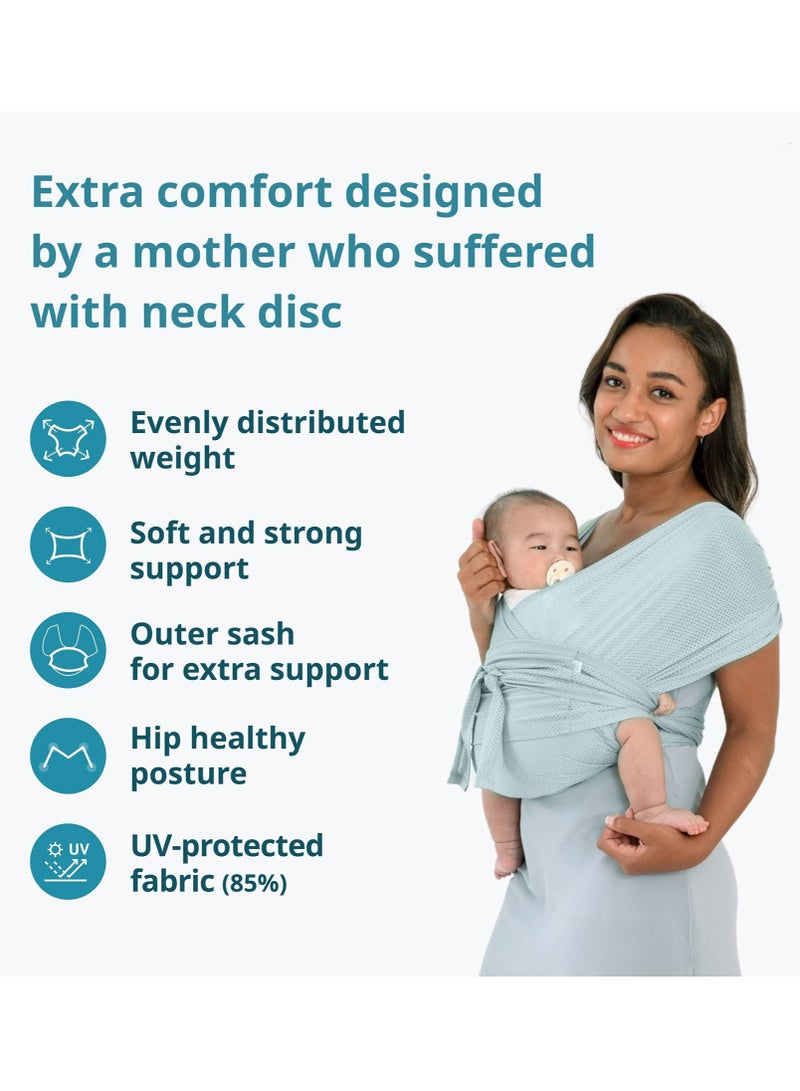 Baby Carrier Wrap Summer Mesh Breathable Baby Carrier Easy To Wear Hands-Free Baby Carrier Moisture Wicking Soft Ideal For Newborns And Kids Under 44Lbs -White