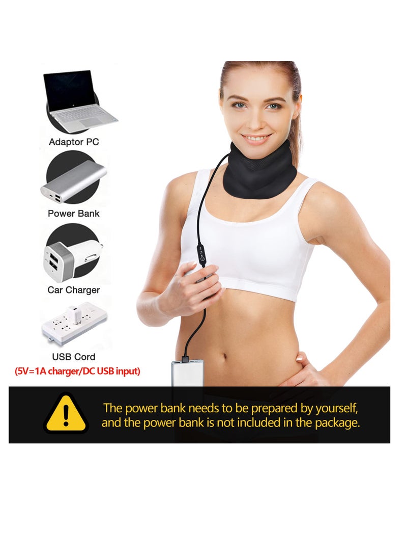 Heated Neck Brace Neck Support Brace With Graphene Heating Pad For Pressure Relief Adjustable Soft Foam Neck Cervical Collar For Women And Men (3.5