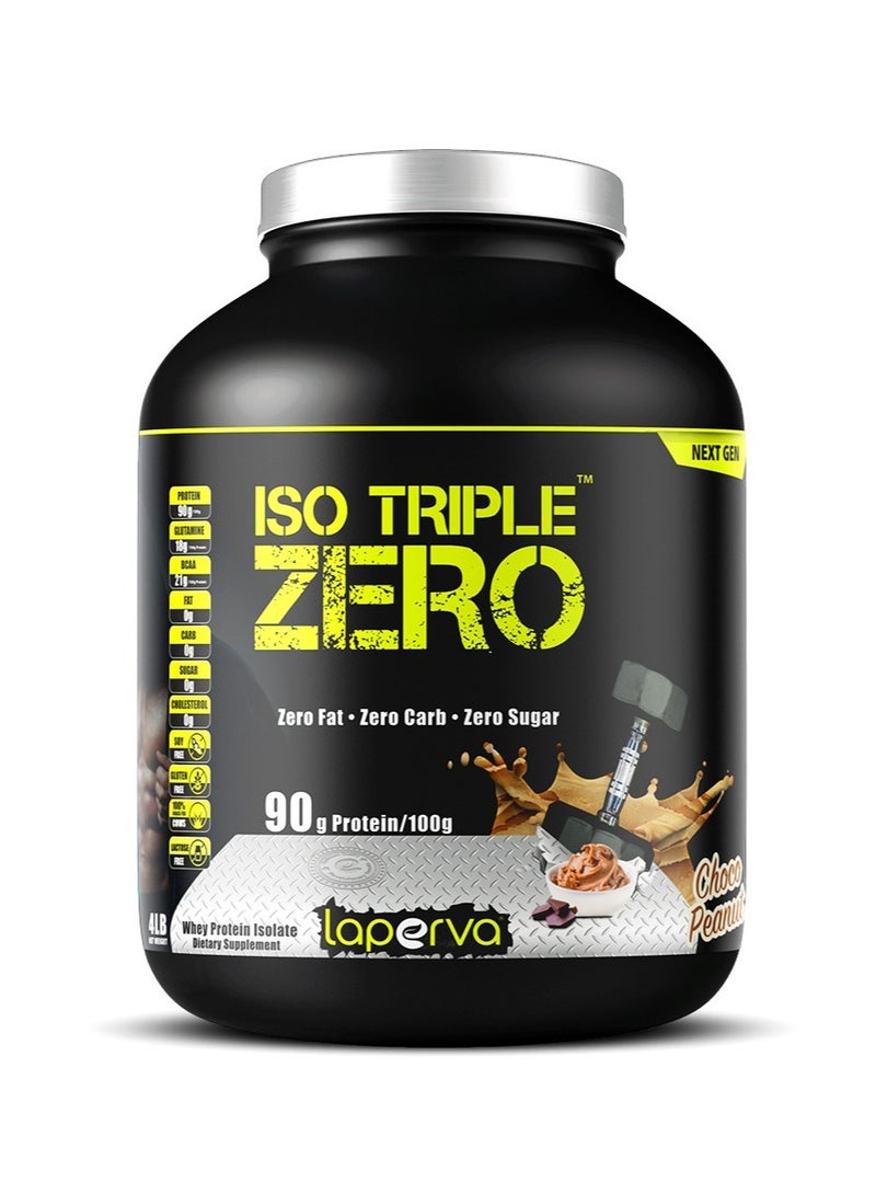 Iso Triple Zero Whey Protein Isolate Belgian Choco Peanut Flavor 4Lb