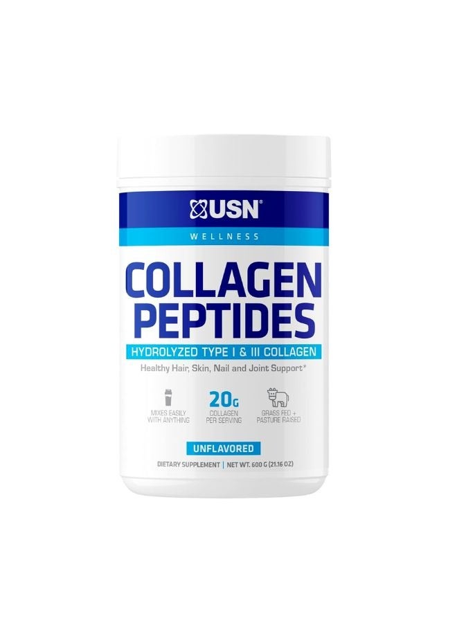Collagen Peptides Hydrolysed Type 1 And 3 Collagen 20g Of Collagen Per Serving 18g Protein Per Serving Unflavoured 600g
