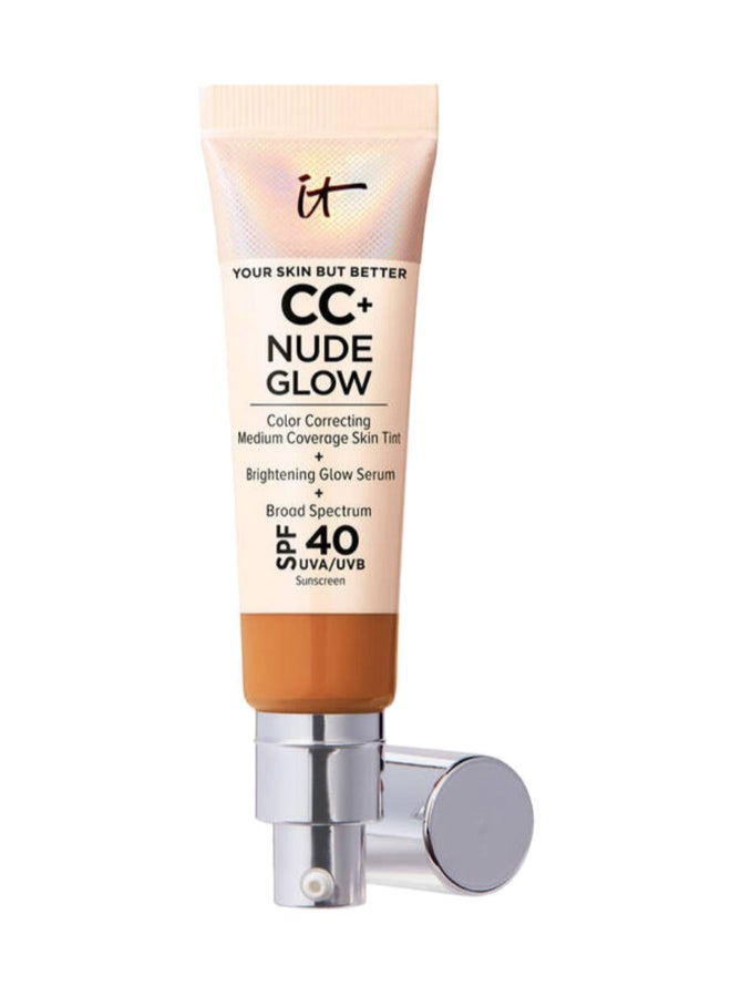 Cc+ Nude Glow Lightweight Foundation + Glow Serum With Spf 40 Tan Rich