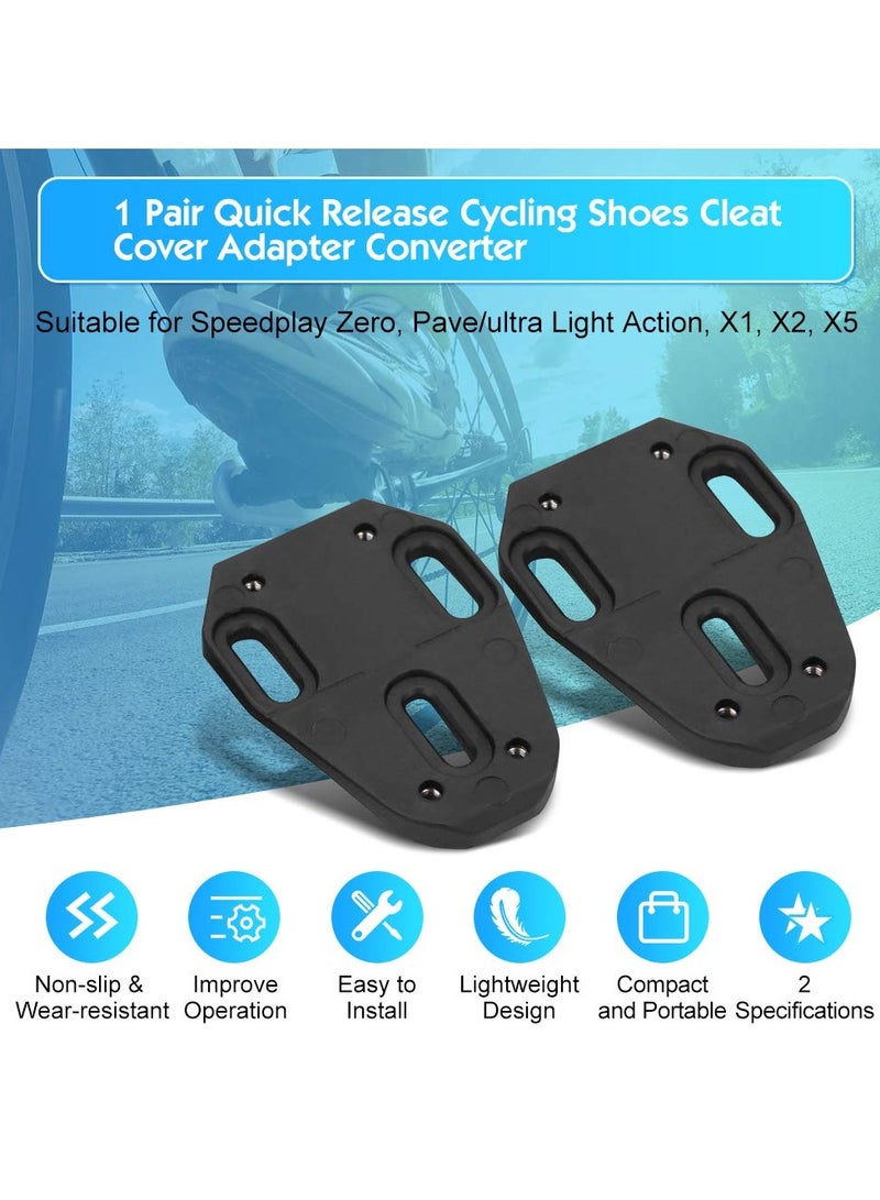 Cleats for Cycling Shoes Compatible with Speedplay Zero - Pair of Black Bike Cleats with Metal Plates - Ideal for Indoor Cycling & Outdoor Road Biking Shoes