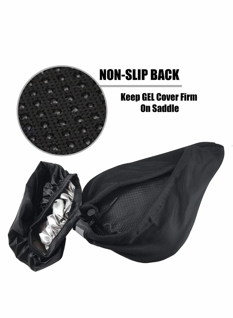 Sports Bike Seat Cover, Gel Bicycle Saddle Pad, Bike Seat Cushion with Water & Dust Resistant Cover for Mountain Bike