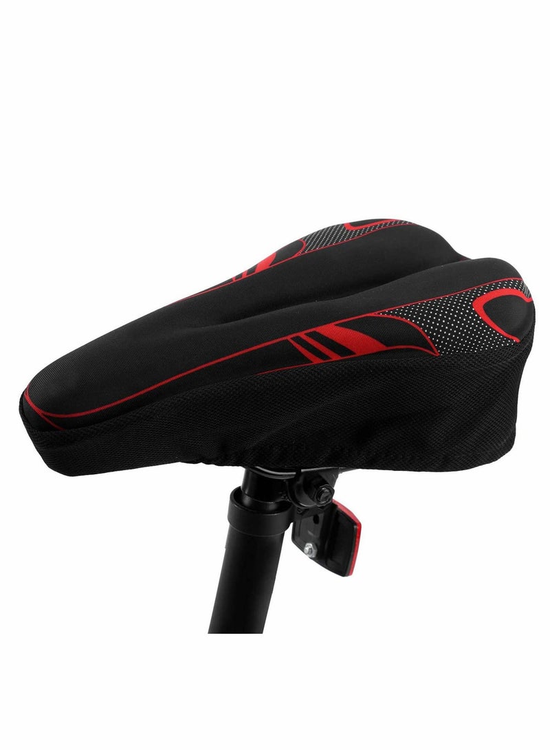 Sports Bike Seat Cover, Gel Bicycle Saddle Pad, Bike Seat Cushion with Water & Dust Resistant Cover for Mountain Bike
