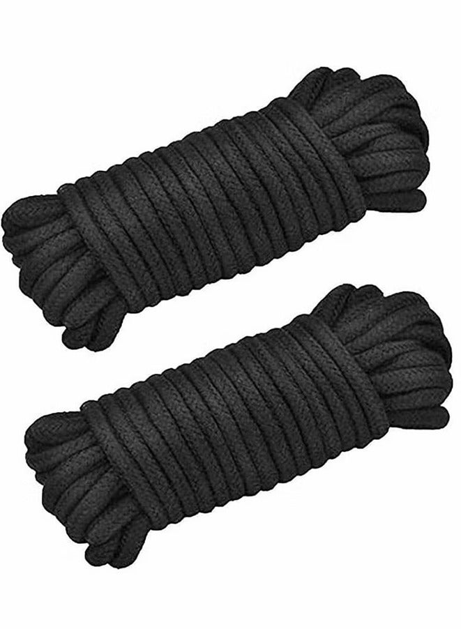 2 Roll 10M Soft Black Cotton Rope, For Hand-knitted Crafts, Wall Hanging, Hangers,Macrame Knotting and Home Decoration