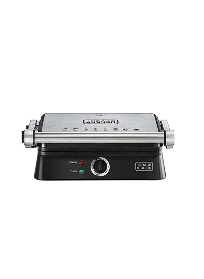 Black+Decker Contact Grill With Full Flat Grill For Barbeque 1400W CG1400-B5 Black