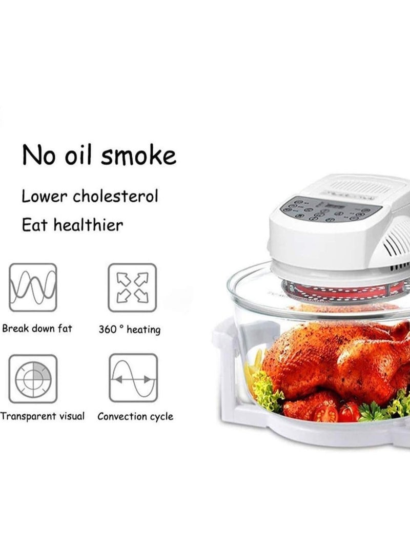 Digital Oven, Convection Oven with Spare Bulb and Accessories, Self Cleaning Function, Recipes, Adjustable Temp and Timer, Incl 5L Extender Ring Rack Tray