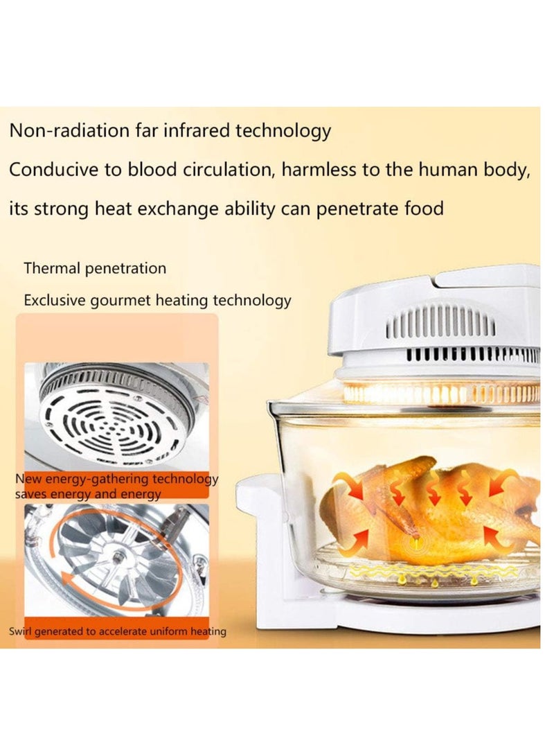 Digital Oven, Convection Oven with Spare Bulb and Accessories, Self Cleaning Function, Recipes, Adjustable Temp and Timer, Incl 5L Extender Ring Rack Tray