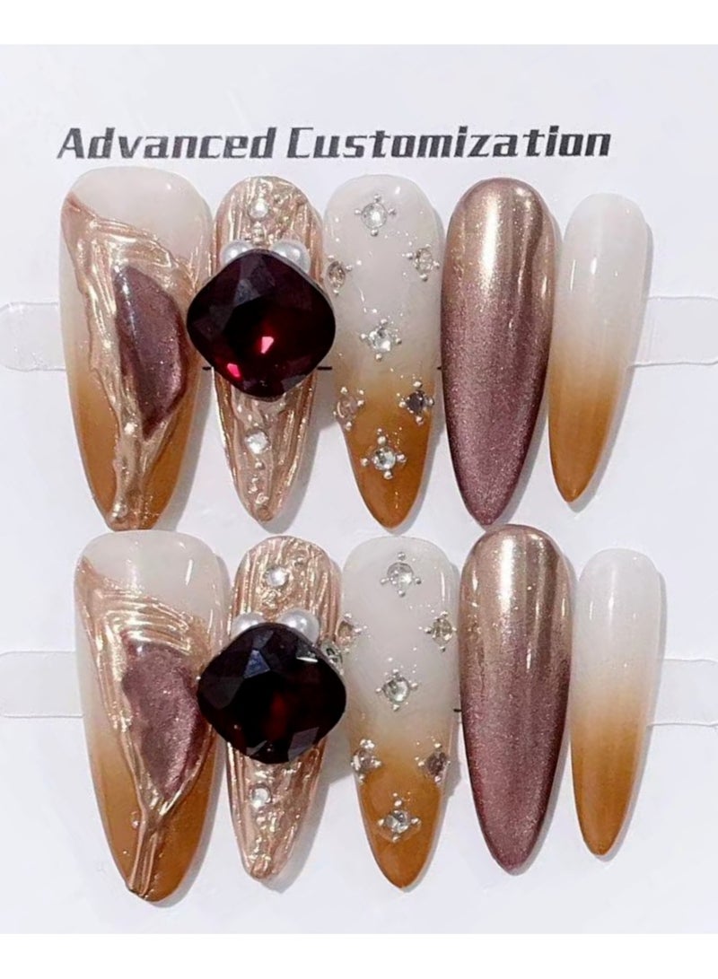 New models removable shiny mordern luxurious wearable manicure by handmade