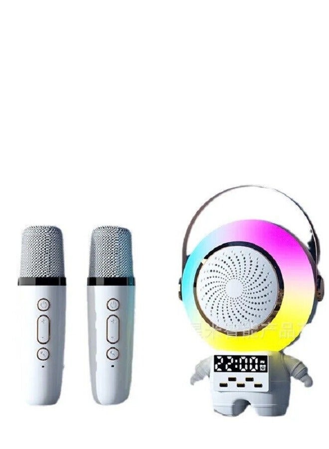 Unleash Your Inner Superstar: Portable Karaoke Party Machine Featuring 2 Wireless Microphones and Mini Bluetooth Astro Speaker for Endless Musical Fun