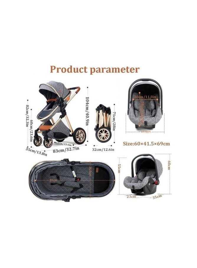 New born Baby Stroller 3 In 1 Rain Cover Mosquito Net Backpack