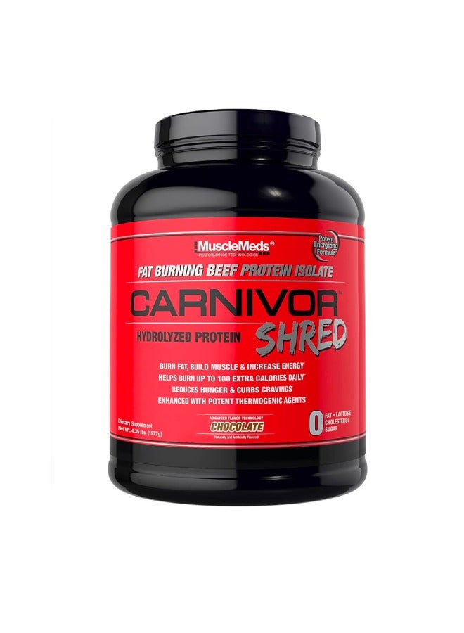 Carnivore Shred Fat Burning Beef Protein Isolate Chocolate Flavor 56 Servings