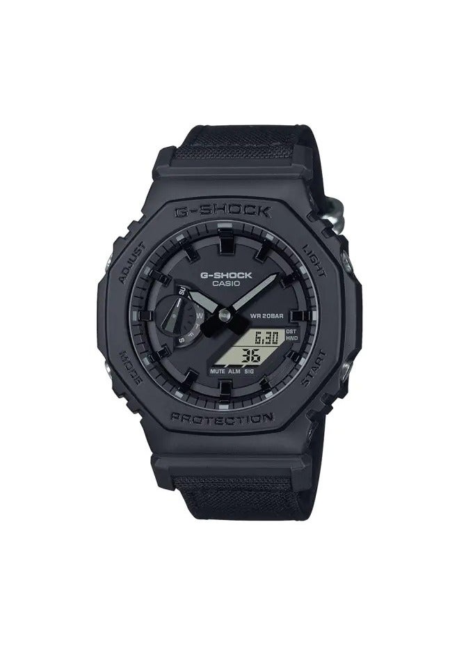 Casio G-shock GA-2100BCE-1ADR Black Watch with Nylon Cloth Strap Watch