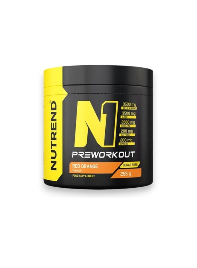 N1 Preworkout, Red Orange Flavour, 255g