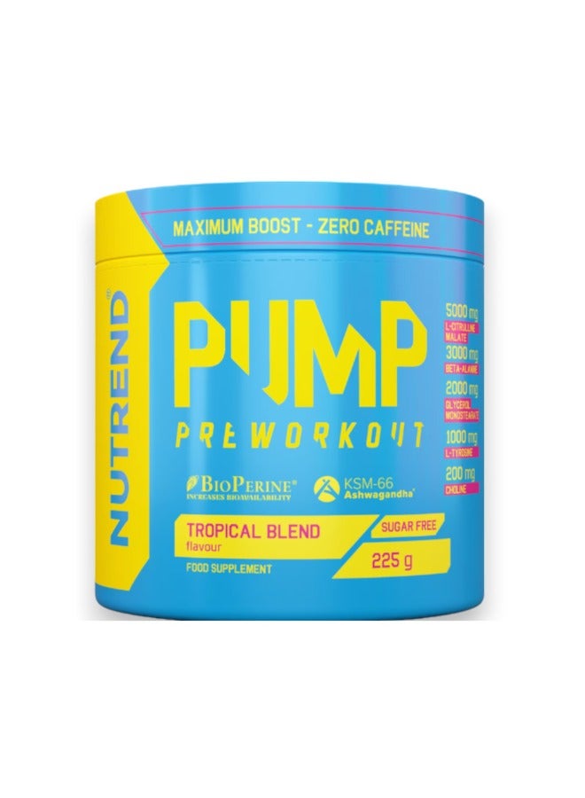 Pump Pre Workout, Tropical Blend Flavour, 225g