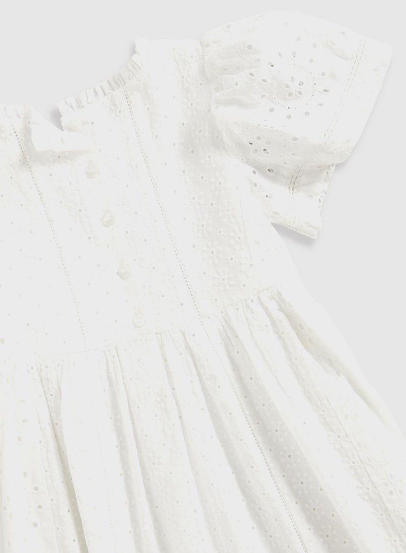 White Broderie Maxi Dress