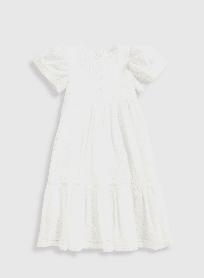 White Broderie Maxi Dress