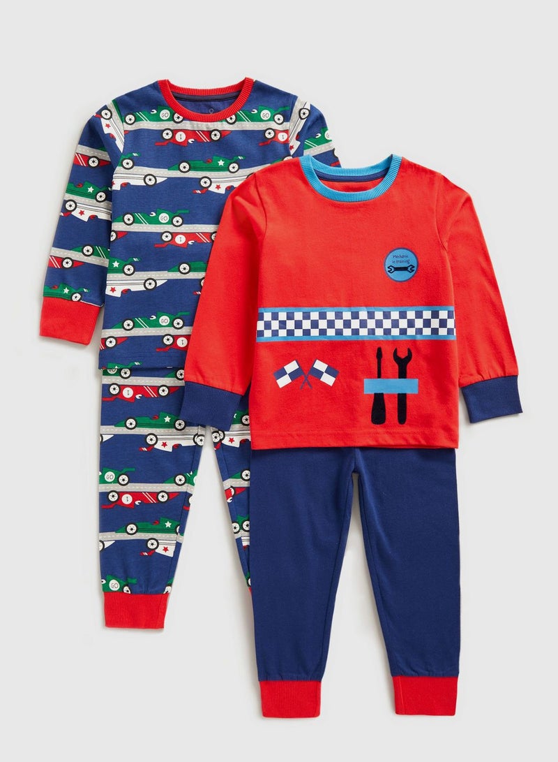 Kids 2 Ppack Race Car Pyjama Set
