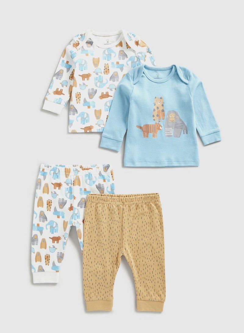 Kids 2 Pack Printed Pyjama Set
