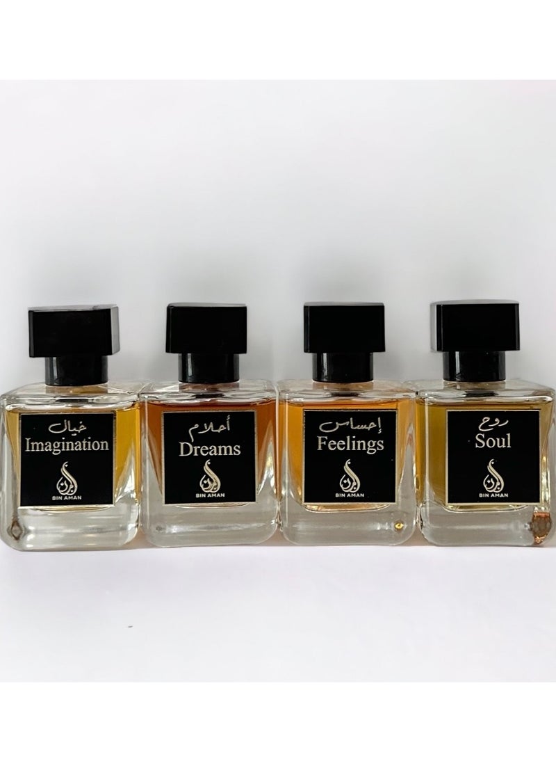 Bin Aman Perfumes - OUD LOVE - Eau de perfume 4x50ml - 4 various types of OUD fragrance set