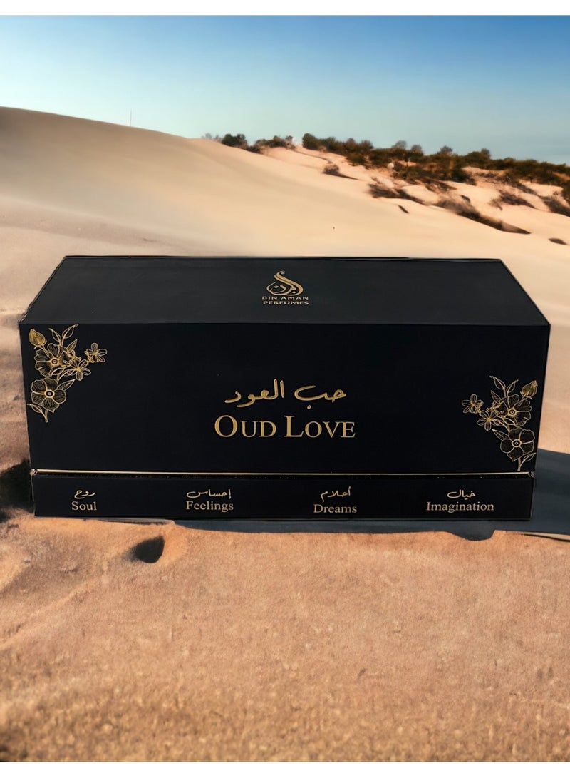 Bin Aman Perfumes - OUD LOVE - Eau de perfume 4x50ml - 4 various types of OUD fragrance set