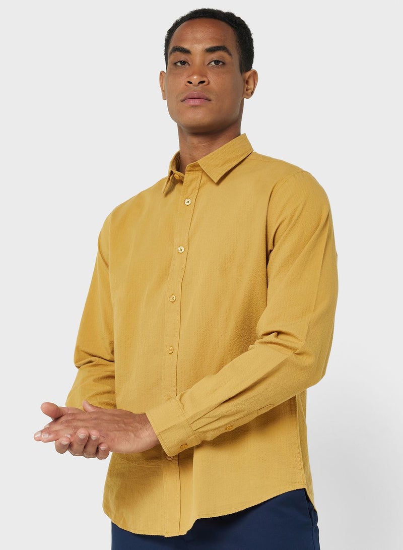 Long Sleeve Seersucker Shirt