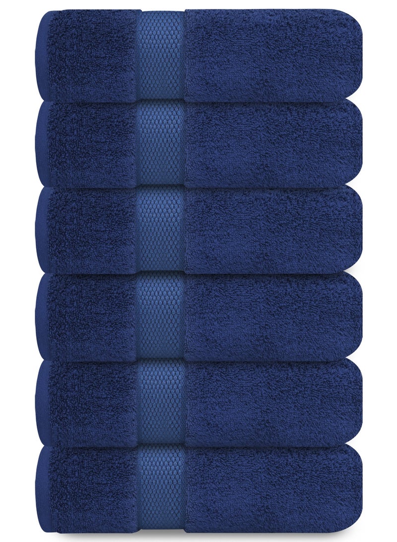Premium Navy Blue Hand Towels - Pack of 6, 41cm x 71cm Bathroom Hand Towel Set, Hotel & Spa Quality Hand Towels for Bathroom, Highly Absorbent and Super Soft Bathroom Towels by Infinitee Xclusives