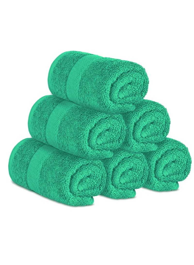 Premium Green Hand Towels - Pack of 6, 41cm x 71cm Bathroom Hand Towel Set, Hotel & Spa Quality Hand Towels for Bathroom, Highly Absorbent and Super Soft Bathroom Towels by Infinitee Xclusives