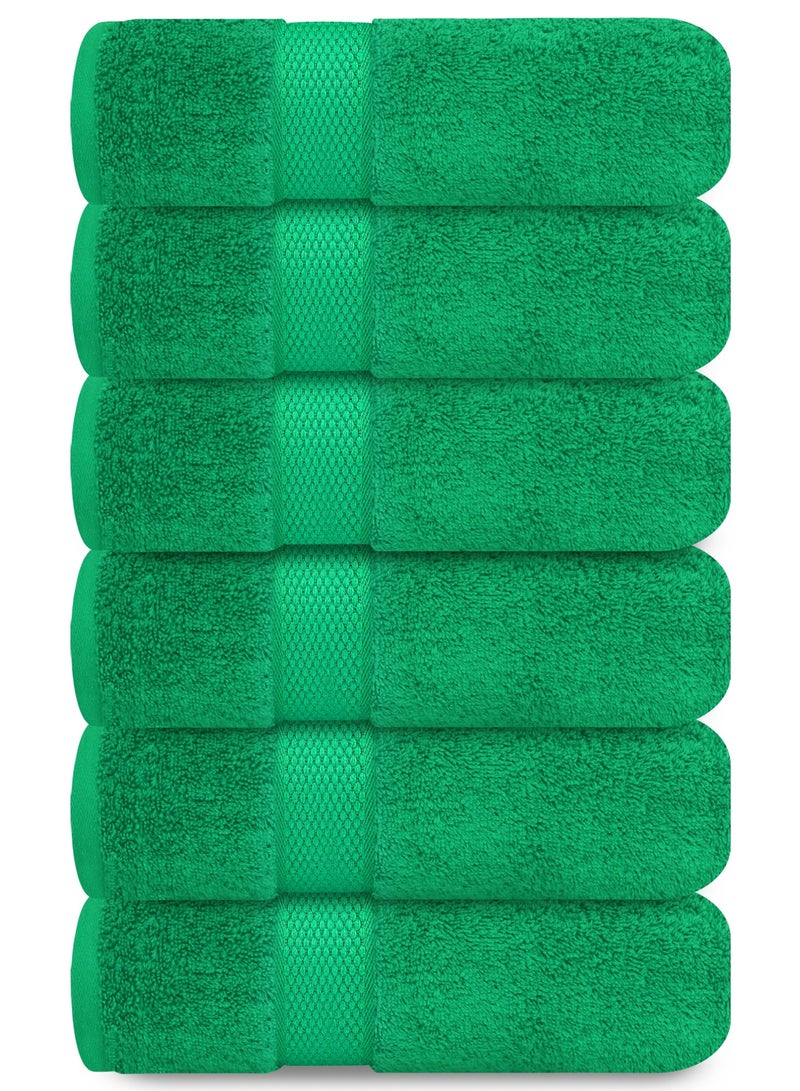 Premium Green Hand Towels - Pack of 6, 41cm x 71cm Bathroom Hand Towel Set, Hotel & Spa Quality Hand Towels for Bathroom, Highly Absorbent and Super Soft Bathroom Towels by Infinitee Xclusives