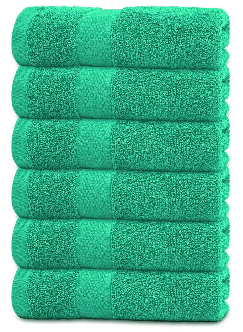 Premium Green Hand Towels - Pack of 6, 41cm x 71cm Bathroom Hand Towel Set, Hotel & Spa Quality Hand Towels for Bathroom, Highly Absorbent and Super Soft Bathroom Towels by Infinitee Xclusives