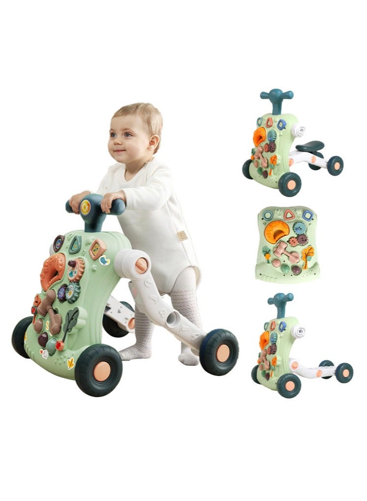 4 in 1 Walker for Baby, Baby Push Walker, Assemble as Scooter/Balance bike/Detachable Panel, Walking Toys for Infants 3-12 Months