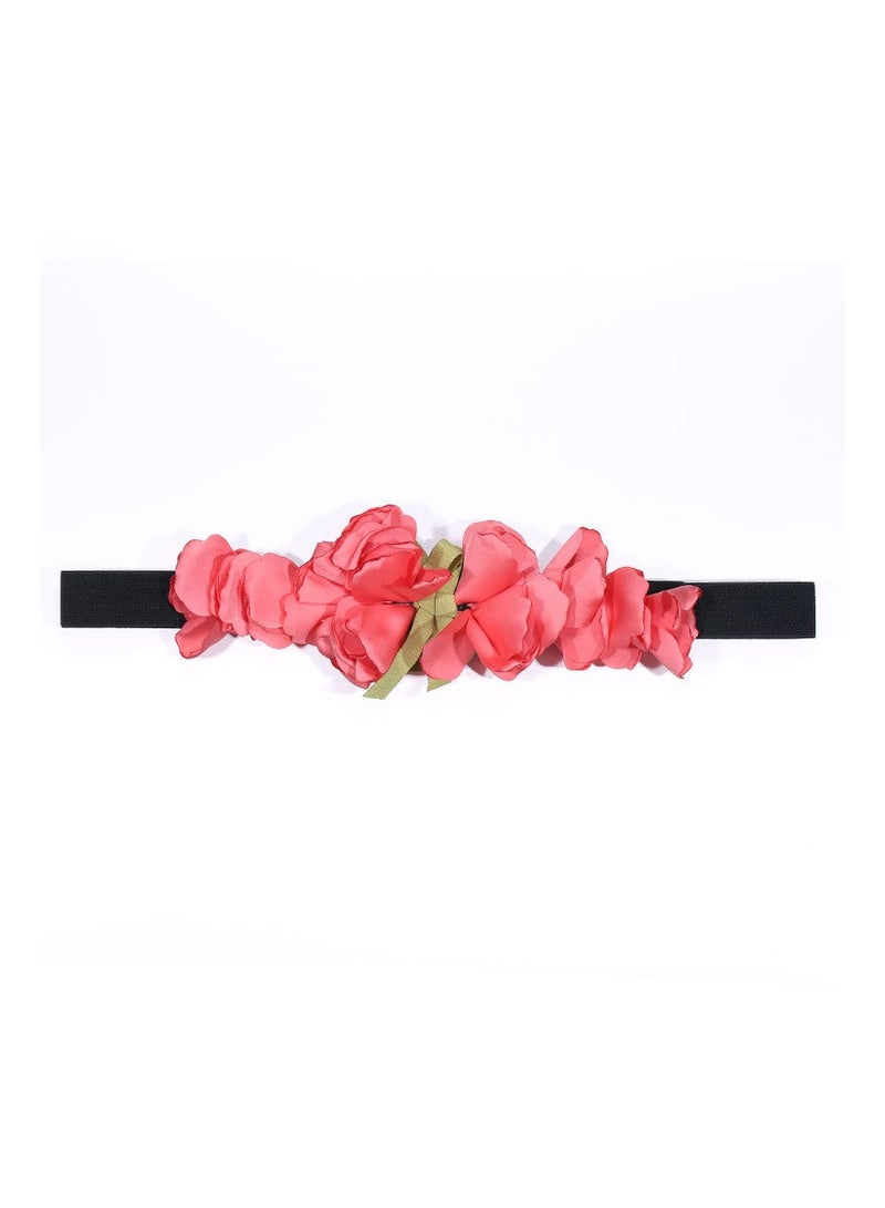 New Corset Elastic Elastic Elastic Womens Dress Decoration Fabric Flower Fashion Belt