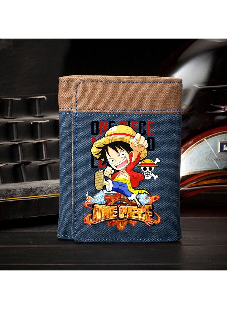 New ONE PIECE Canvas Vertical Wallet